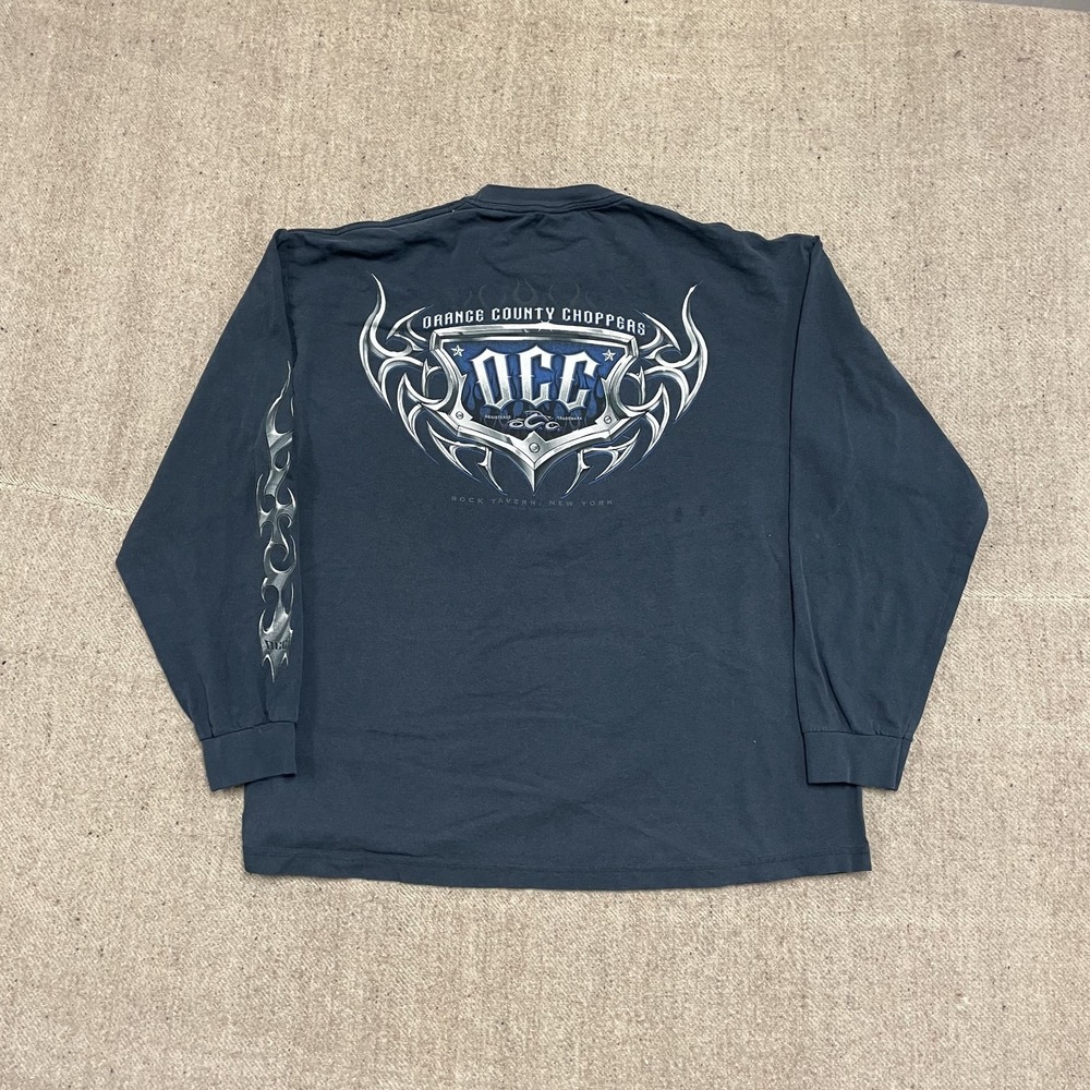 Vintage Graphic Long Sleeve T-Shirt Mens XL Black 2000s Orange County Choppers